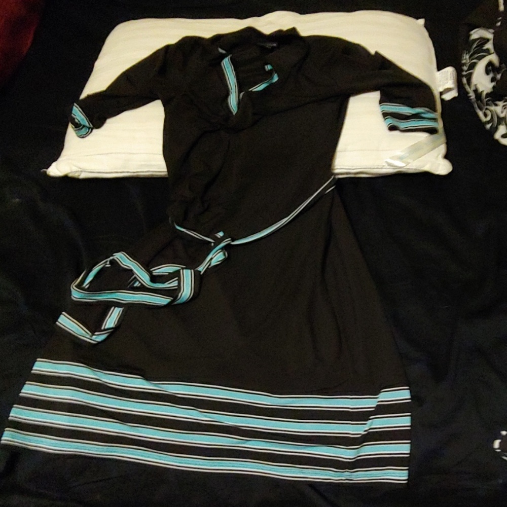 Blue and black dress